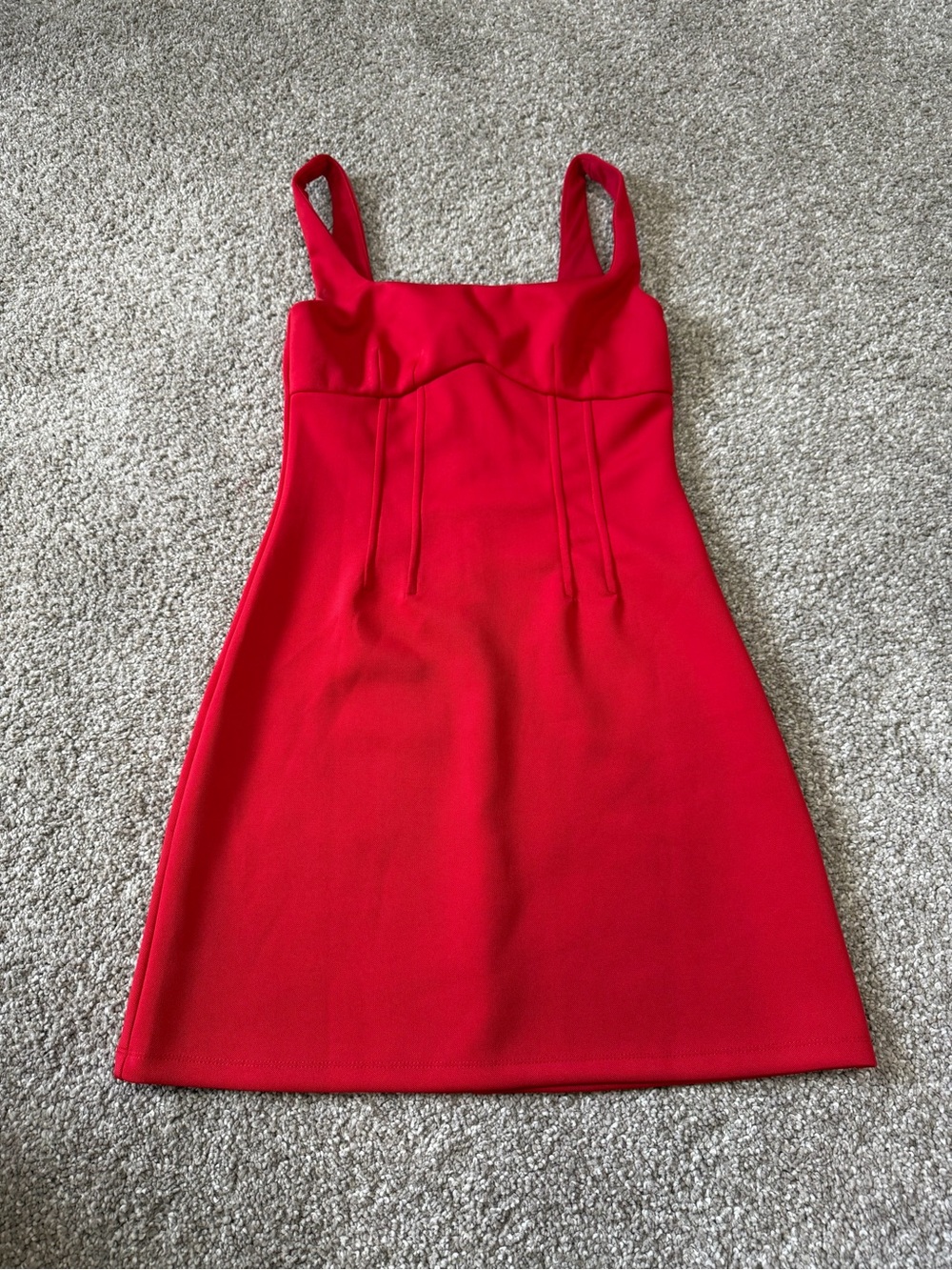 Hello Molly Red Square-Neck Mini Bodycon Corset Dress Small - Picture 2 of 6